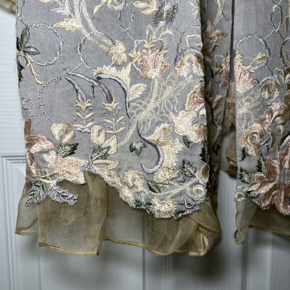 Sana Safinaz Embroidered Open Front Coat Jacket Small Fairycore Ethereal Floral - Picture 5 of 14